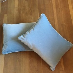 Pottery Barn Blue Velvet Shams Standard